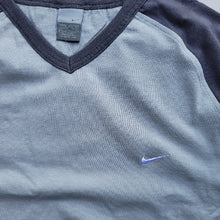Load image into Gallery viewer, Nike Blue V Neck close up