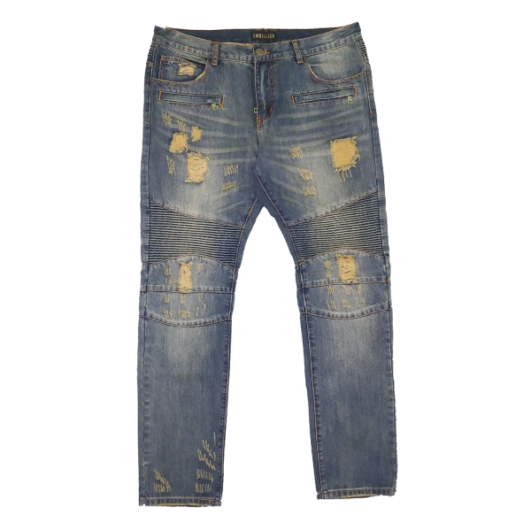 Embellish NYC - Distressed Biker Denim